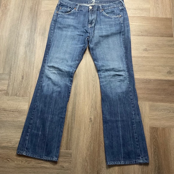 Vintage Y2K 7 For All Mankind A Pocket Bootcut Jeans Womens 34 Blue Classic Boho - Picture 3 of 10